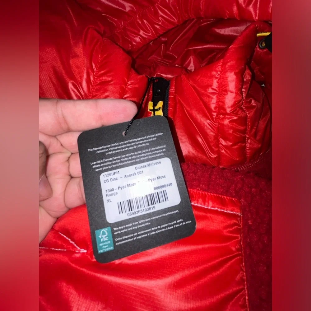 Red Canada Goose X Pyer Moss Throwback sweatshirt with yellow finishes - Picture 17 of 17